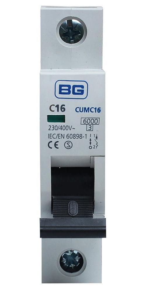 16A Single Pole MCB, C Curve, 6kA - CUMC16-01