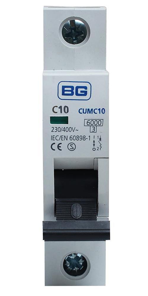 10A Single Pole MCB, C Curve, 6kA - CUMC10-01
