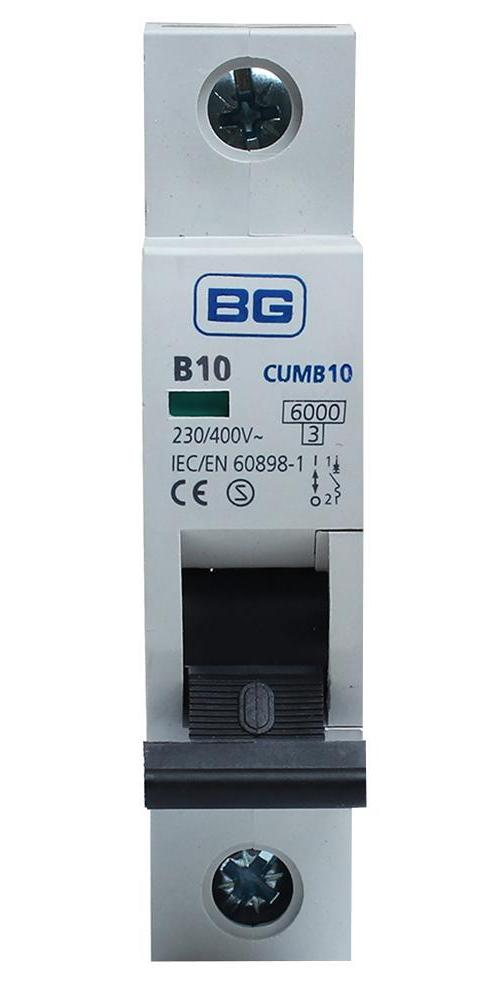 10A Single Pole MCB, B Curve, 6kA - CUMB10-01