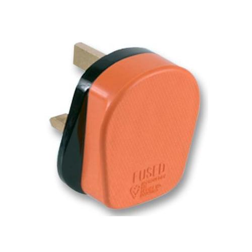 13A Rubber Plug Top, Orange, Pack of 20 - PELB0113
