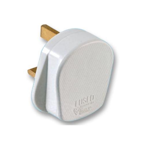 13A Rubber Plug Top, White, Pack of 20 - PELB0112
