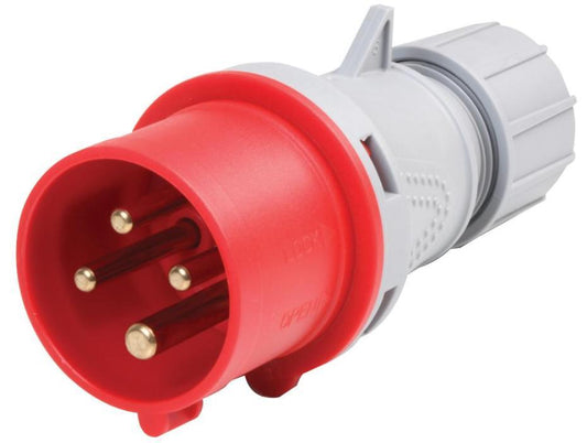 16A, 400V, Cable Mount CEE Plug, 3P+E, Red, IP44 - PELB0028