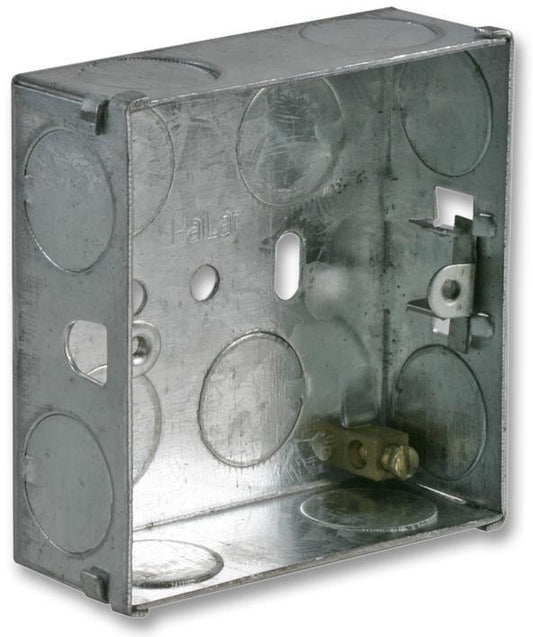 1 Gang Metal Back Box, 25mm Depth - PELB0010