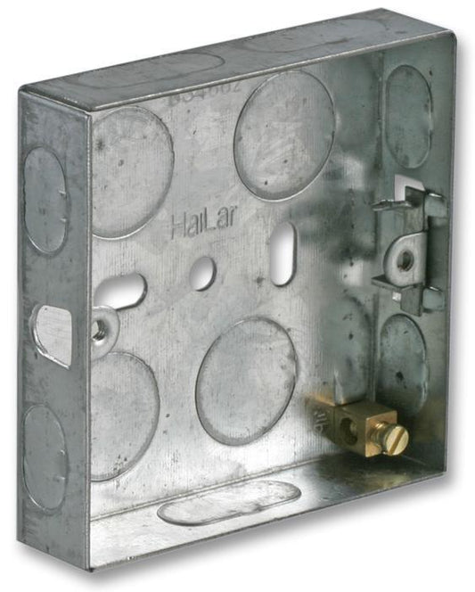 1 Gang Metal Back Box, 16mm Depth - PELB0070