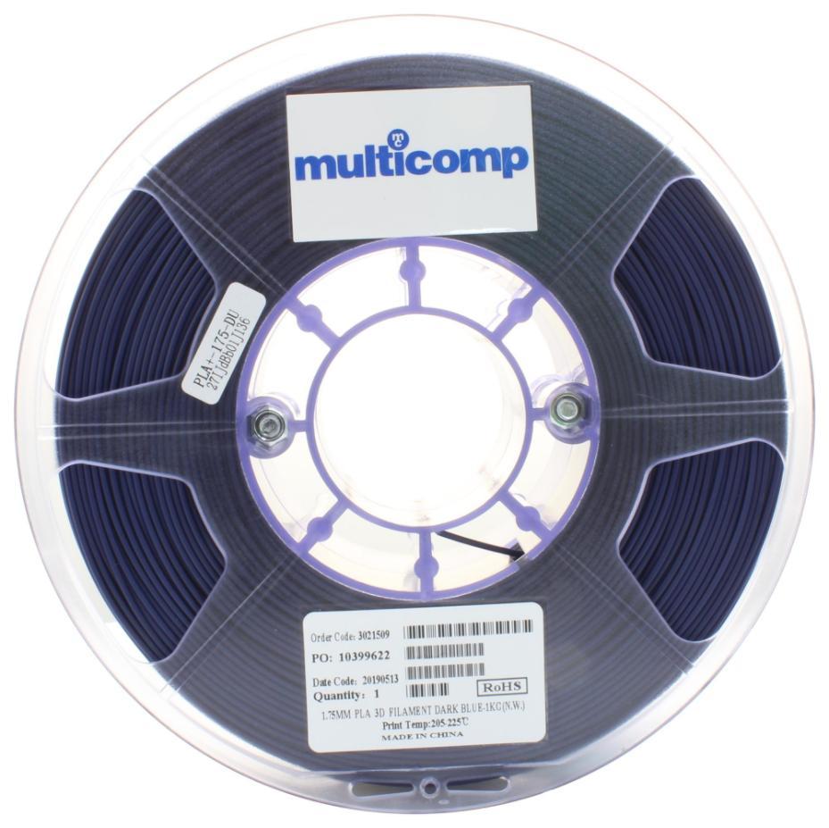 1.75mm Dark Blue PLA Filament for 3D Printer, 1kg - MC011457