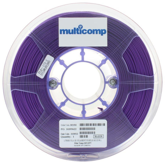 1.75mm Purple PLA Filament for 3D Printer, 1kg - MC011452