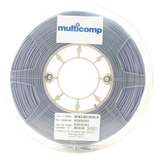 1.75mm Grey PLA Filament for 3D Printer, 1kg - MC002549