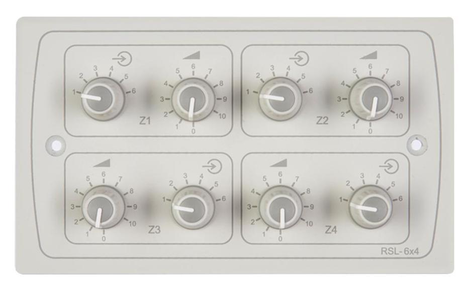 4 Zone Input &amp; Volume Control Plate - RSL-6X4W