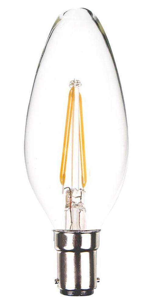 4W Clear LED Candle, 3000K, 350lm, B15, Dimmable - VT-284D 862