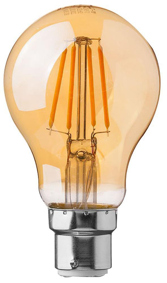 4W LED Amber Filament GLS, 2200K, 350lm, B22, Non-Dimmable - VT-228 107