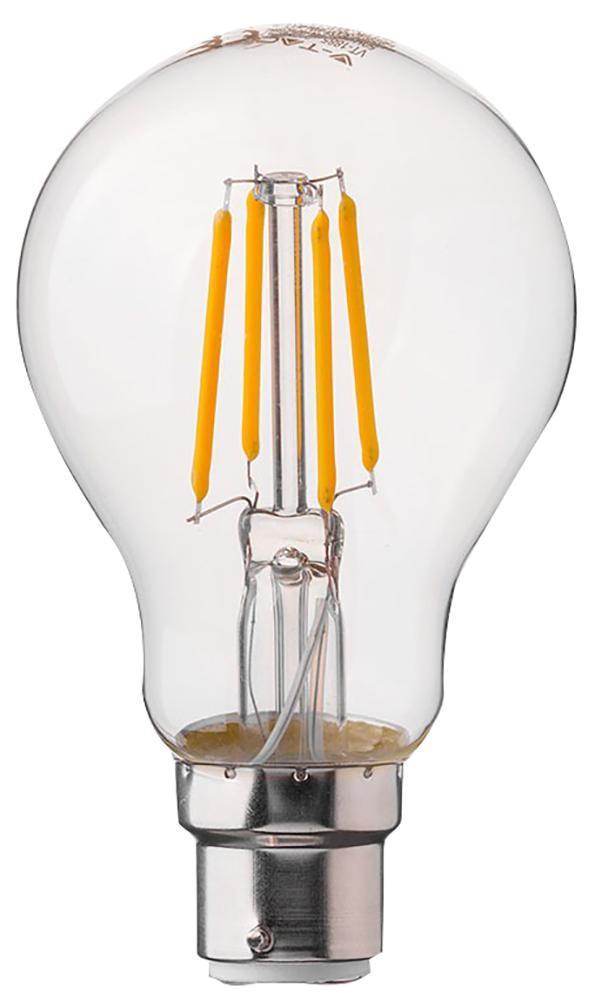 4W LED Clear Filament GLS, 3000K, 400lm, B22, Non-Dimmable - VT-208 106