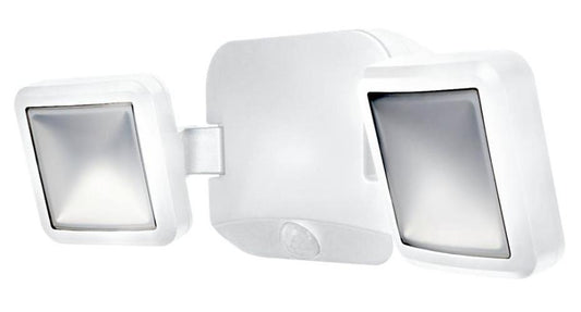 10W Battery LED Double Spotlight with PIR Sensor, 4000K, Cool White, 480lm, Black - 4058075227361
