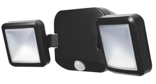 10W Battery LED Double Spotlight with PIR Sensor, 4000K, Cool White, 480lm, White - 4058075227408