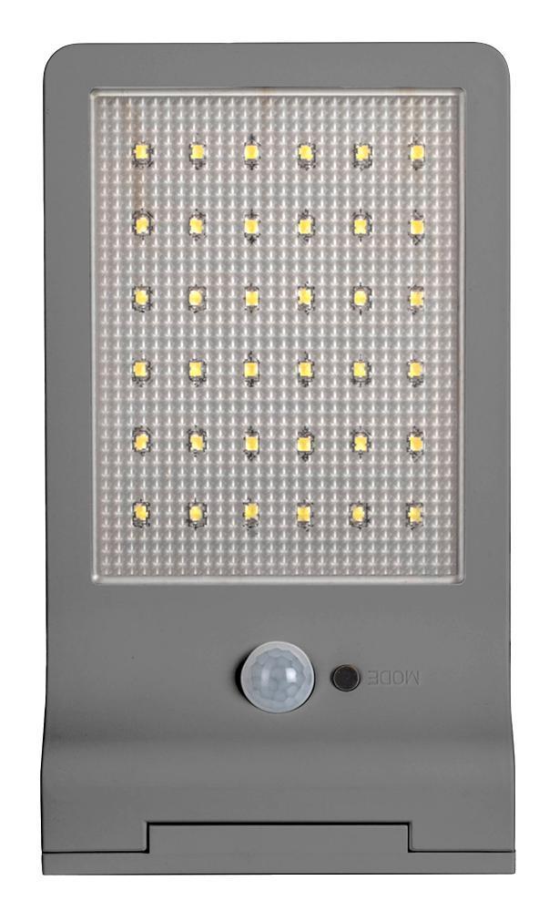 3W Solar Powered LED Door Light, 4000K, Cool White, 320lm, Silver , IP44 - 4058075267862
