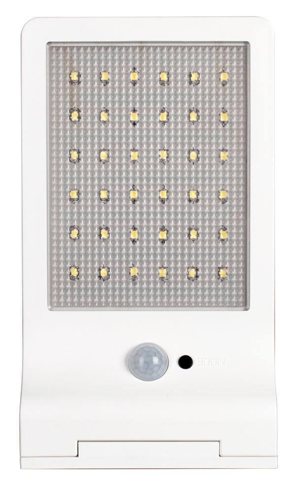3W Solar Powered LED Door Light, 4000K, Cool White, 320lm, White , IP44 - 4058075267909