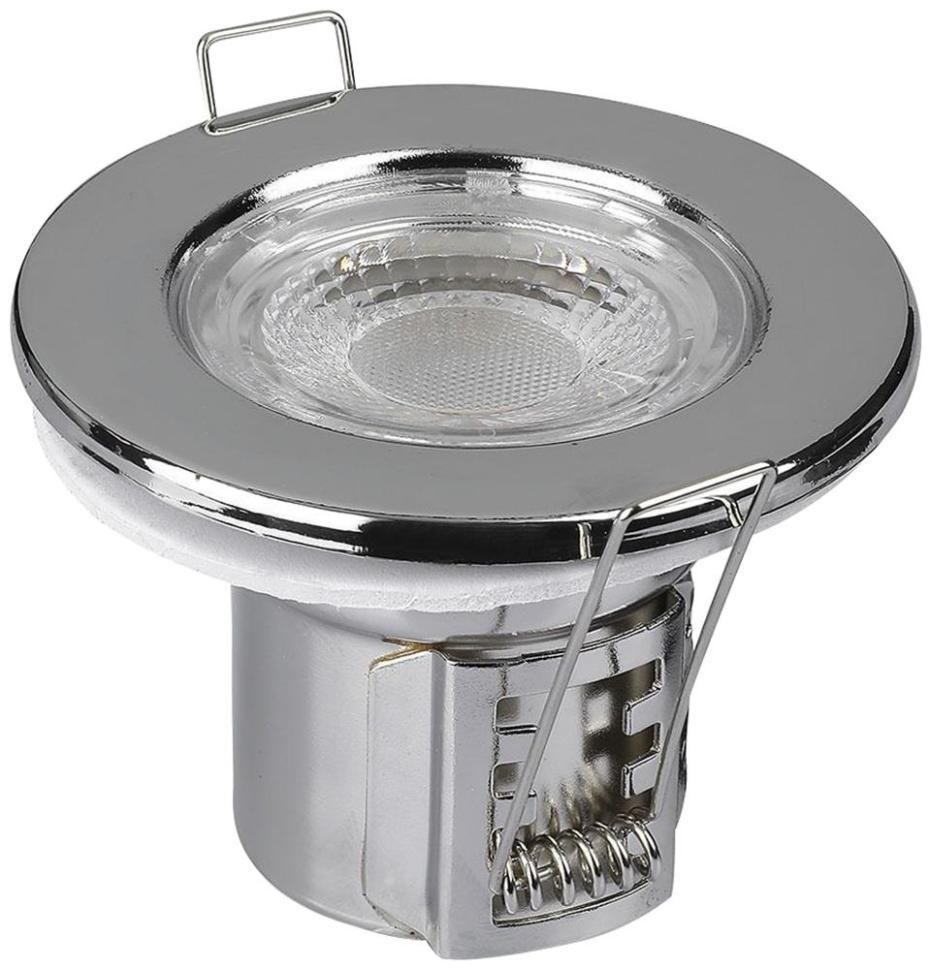 5W Dimmable Fire Rated Downlight, Daylight White, IP65, 500 Lumens, Chrome - VT-885 8180