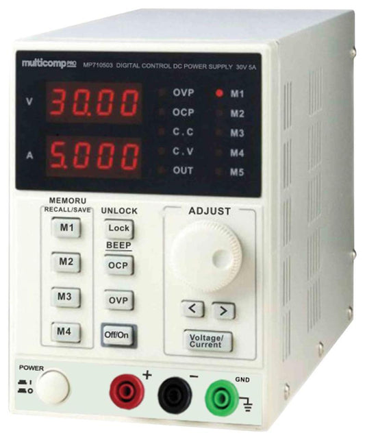 Bench Top DC Power Supply, 1 Output, 30V, 5A - MP710503