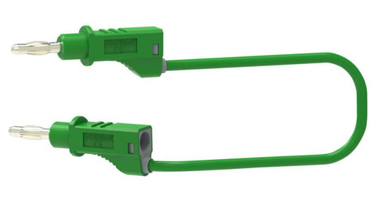 4mm Stacking Banana Plug to Plug Patchcord, Green, 1mm2 Cable,  2m, 20A - 72-13762