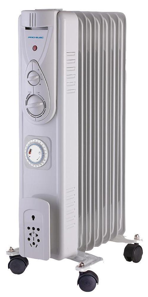 1.5kW 7 Fin Oil Filled Radiator with Timer, White - PELL0211-UK