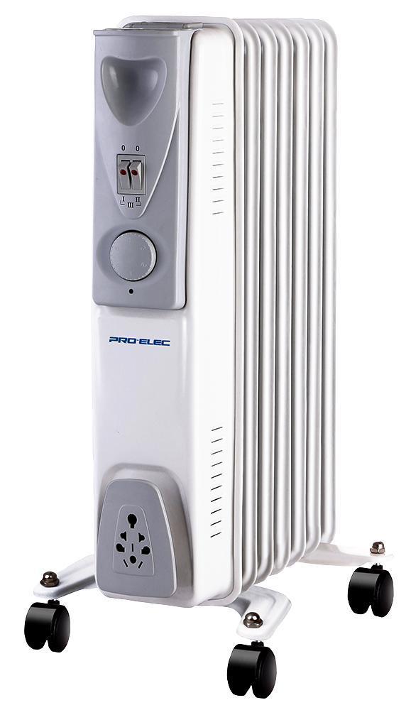 1.5kW 7 Fin Oil Filled Radiator, White - PELL0205-UK