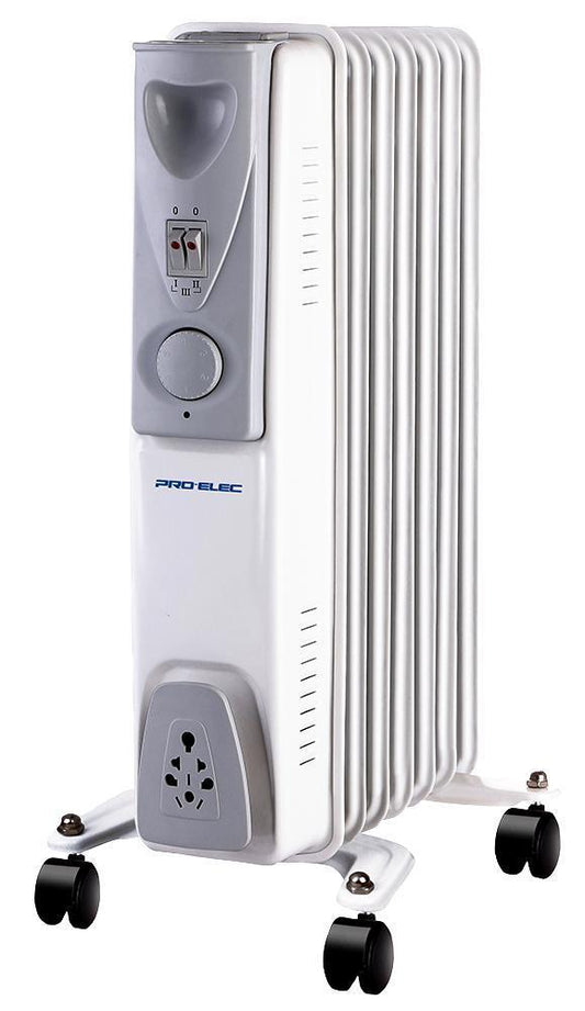 1.5kW 7 Fin Oil Filled Radiator, White - PELL0205-UK