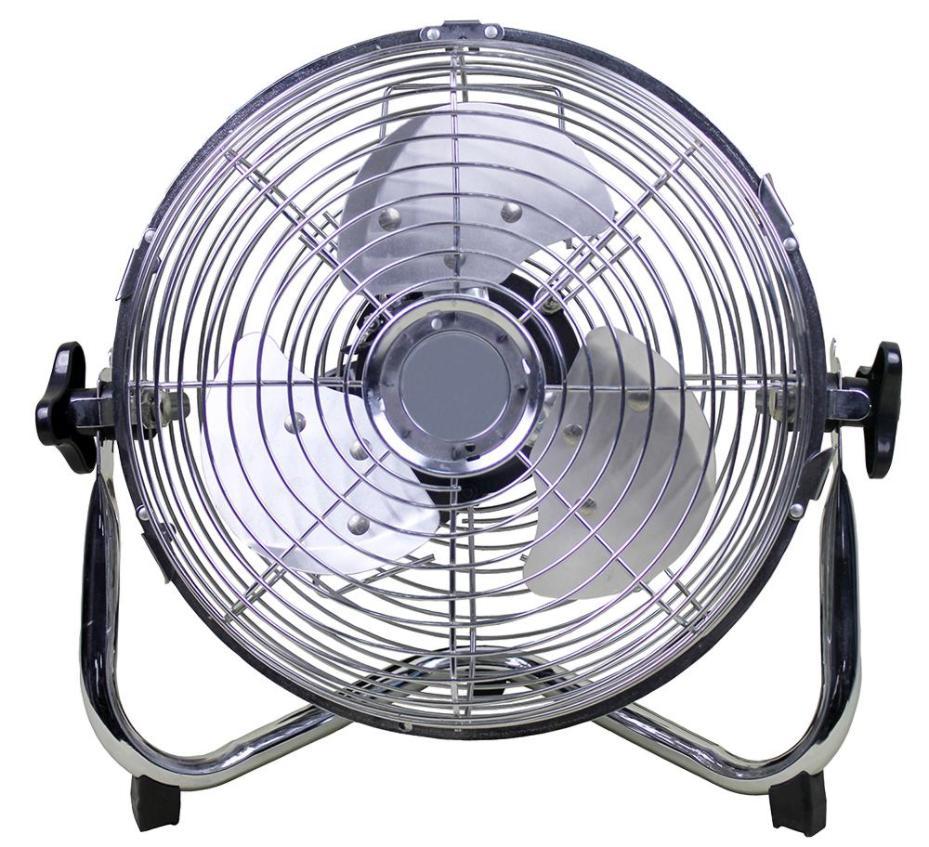 14" CHROME FLOOR FAN, EU PLUG - PEL01937-EU