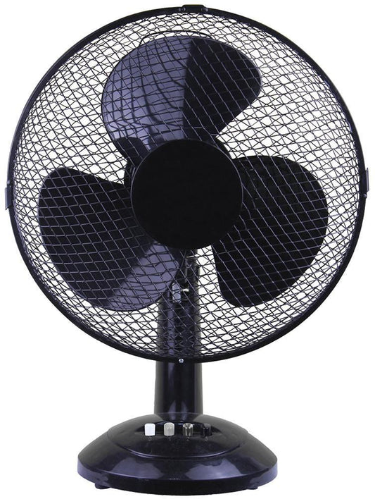 12" Desk Fan, Black, EU Plug - PEL01921-EU