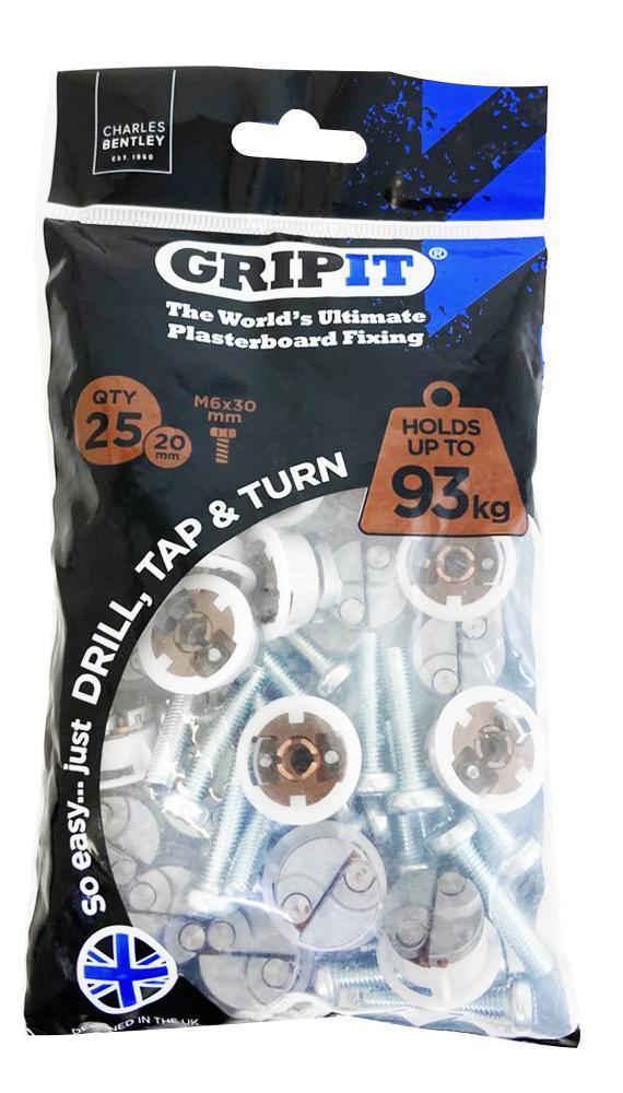 Brown Plasterboard Fixings Requiring 20mm Hole, 25 Pack - GP2025