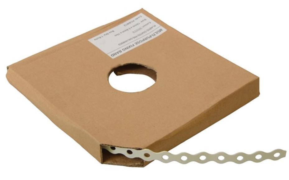 12mm x 0.8mm x 10m Pre-Galvanised Contractors Fixing Band, White - PCBW12
