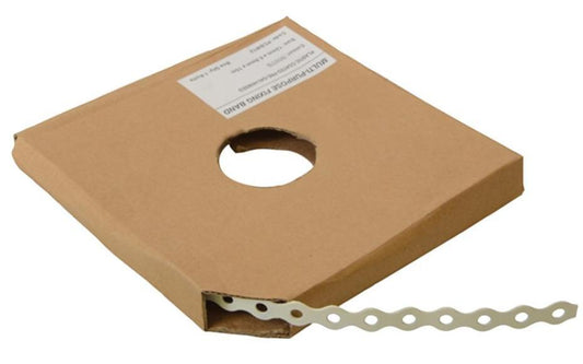 12mm x 0.8mm x 10m Pre-Galvanised Contractors Fixing Band, White - PCBW12