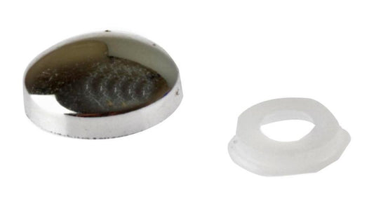 6 - 8g Chrome Plastic Domed Screw Cover Caps, 25 Pack - 25PDT5