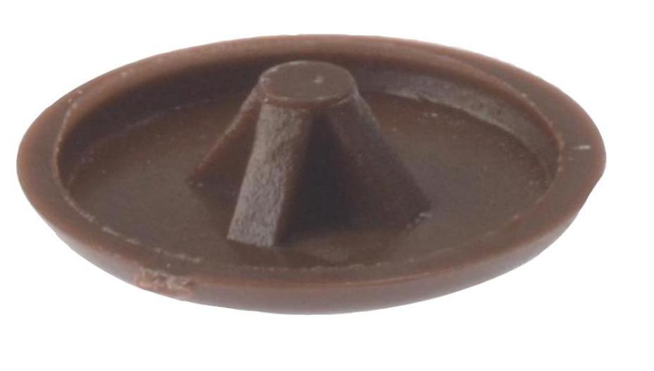 6 - 8g Brown Plastic Pozidriv Screw Cover Caps, 100 Pack - 100PCC1