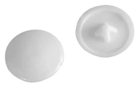 6 - 8g White Plastic Pozidriv Screw Cover Caps, 100 Pack - 100PCC0