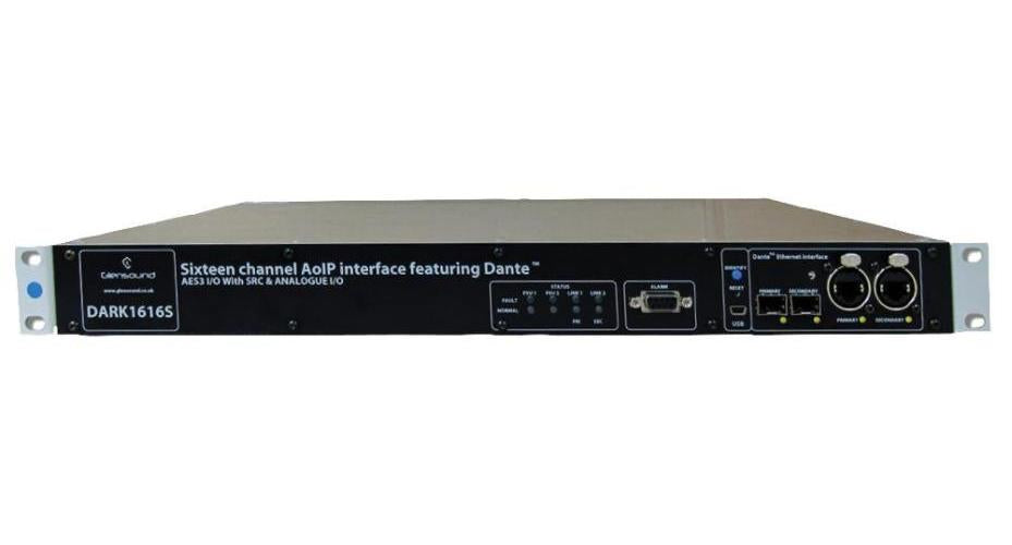 16 Channel Analogue &amp; AES3 I/O Network Audio Interface with Dante World Clock - DARK1616S