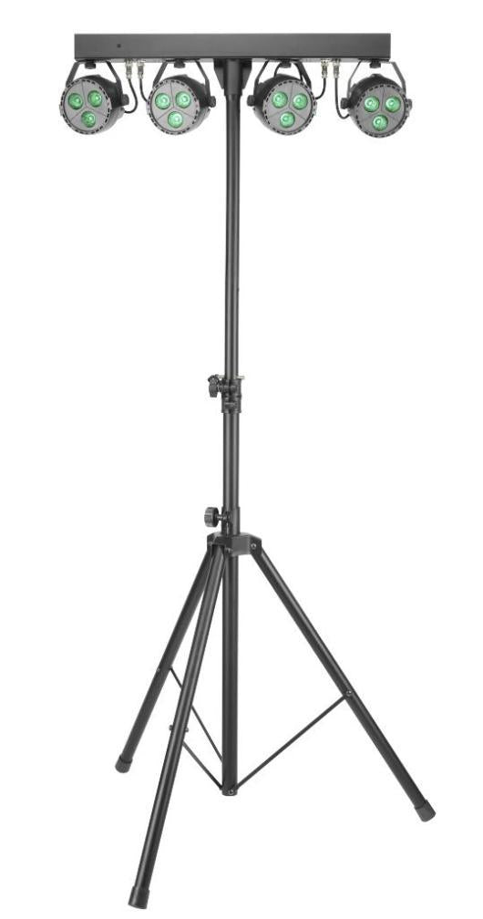 4x12W Par Can (3x4W) RGBW Bar Set with Stand and IR Remote - SLB 4P34-41-3