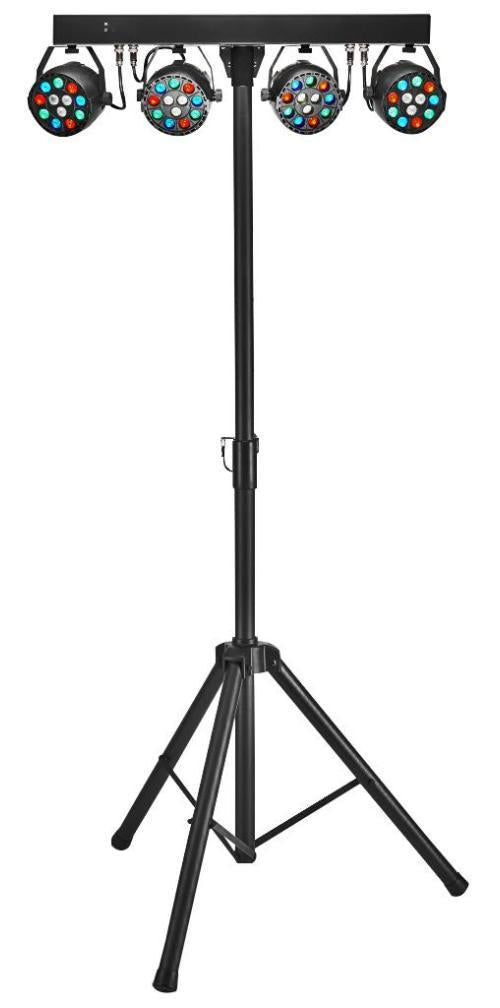4x12W LED Par Can RGBW Bar Set with Stand and IR Remote - SLB 4P121-M41-3