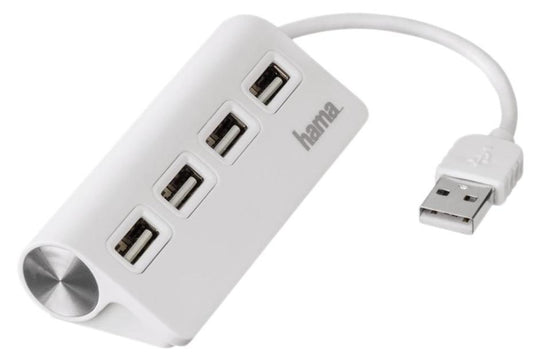 4 Port USB 2.0 Desktop Hub, White - 00012178