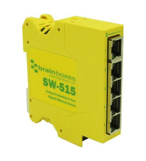 5 Port Industrial Unmanaged Gigabit Ethernet Switch, DIN Mountable - SW-515