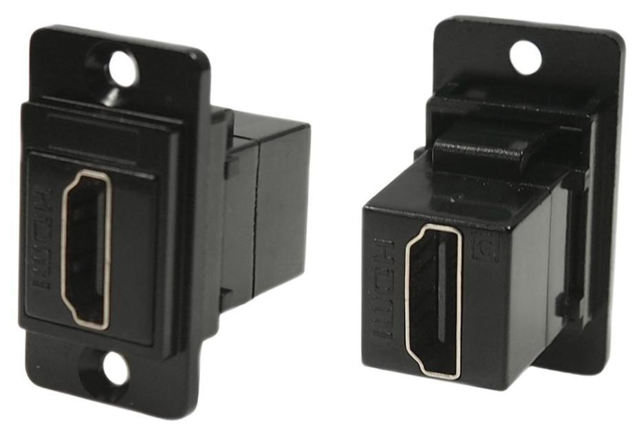 Hdmi Plug Socket Dual Entry Slim HDMI Socket to HDMI Socket Feedthrough Connector, Blac ...