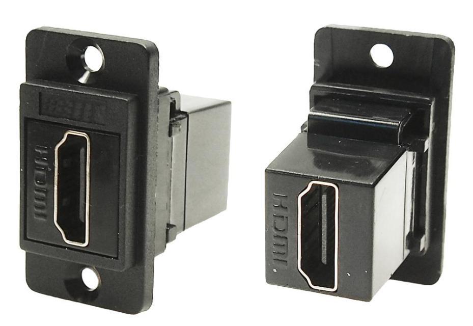 Hdmi Plug Socket Dual Entry Slim HDMI Socket to HDMI Socket Feedthrough Connector, Blac ...