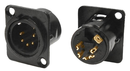 5 Pin XLR Plug Feedthrough Panel, Metal, CSK Holes - FC61955&nbsp;