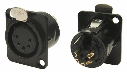 5 Pin XLR Socket Feedthrough Panel, Metal, CSK Holes - FC61950&nbsp;
