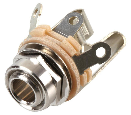 6.35mm / 1/4" Stereo Jack Panel Mount Socket, 1.3mm to 2.3mm - 12BW07