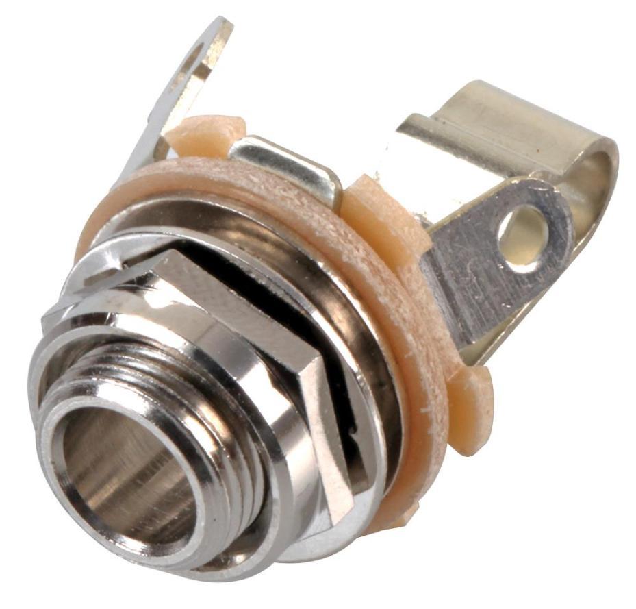 6.35mm / 1/4" Mono Jack Panel Mount Socket, 1.3mm to 2.3mm - 11W07