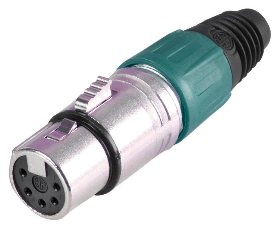 5 Pole XLR Socket, Green - PSG08732