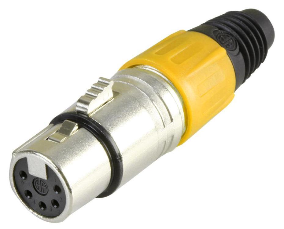 5 Pole XLR Socket, Yellow - PSG08731