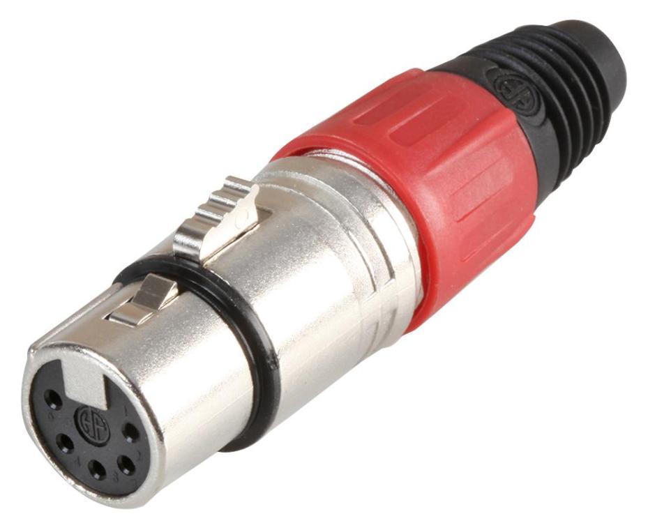 5 Pole XLR Socket, Red - PSG08729