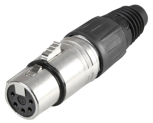 5 Pole XLR Socket, Black - PSG08728