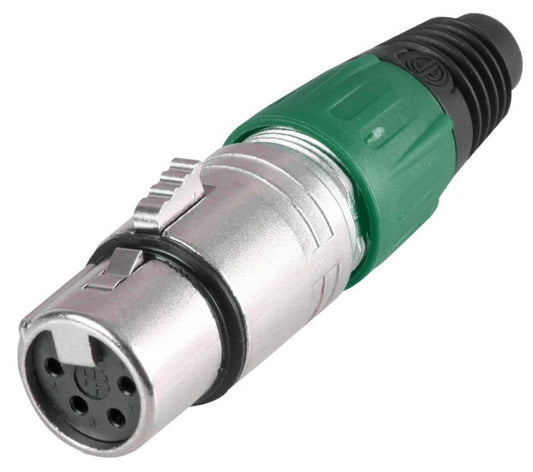 4 Pole XLR Socket, Green - PSG08727