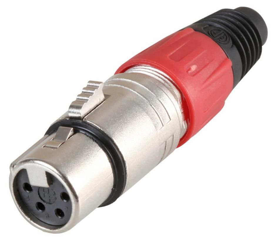 4 Pole XLR Socket, Red - PSG08724